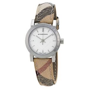 Burberry Watch--White Face Leather Band